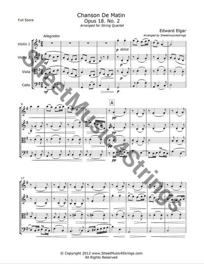 Elgar E. - Chanson De Matin (Quartet) Quartets