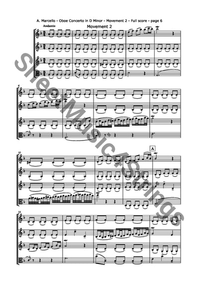 Marcello A. - Oboe Concerto In D Minor (Three Violins And Viola)
