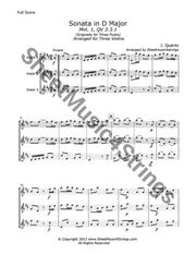 Quantz J. - Sonata In D Major Mvt. 1 (Three Violins) Trios