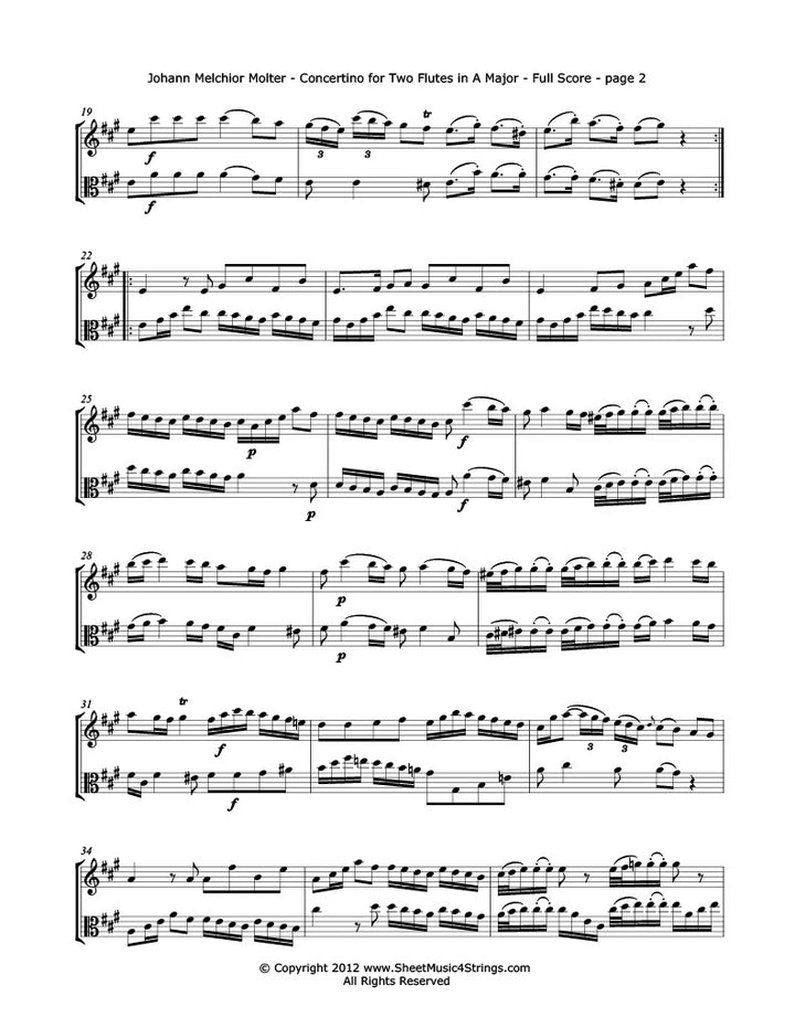Molter, J. - Concertino in A,  Mvt. 1 (Violin and Viola Duo)