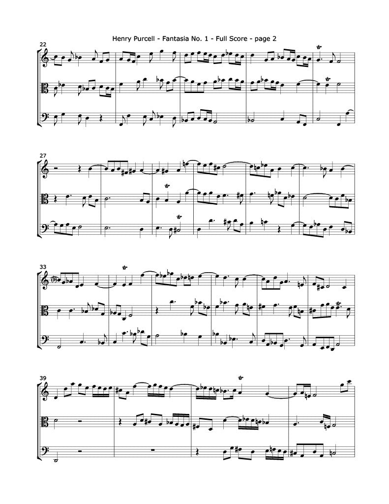 Purcell, H. -  Fantasia No. 1 (Violin, Viola and Cello Trio)