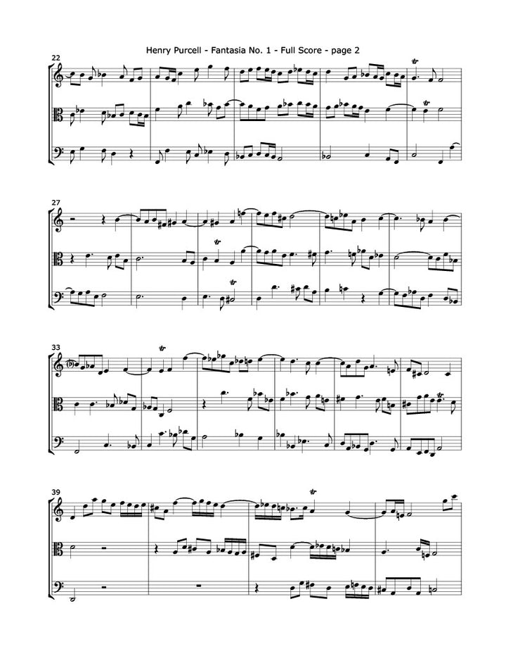Purcell, H. -  Fantasia No. 1 (Violin, Viola and Cello Trio)