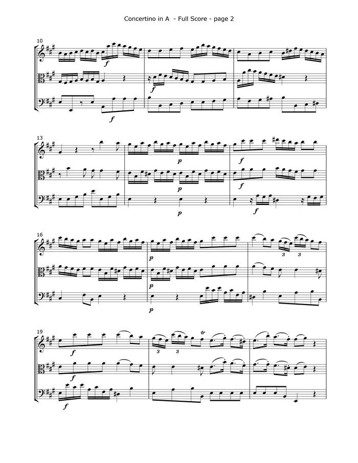 Molter J. - Concertino in A Major MWV 10.33 Mvt. 1 (Vln. Vla. and Cello Trio) - Trios