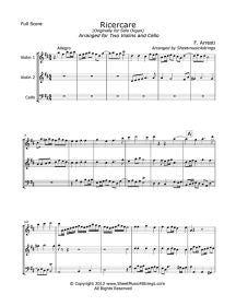 Arresti,  F. - Ricercare (2 Violins and Cello Trio)