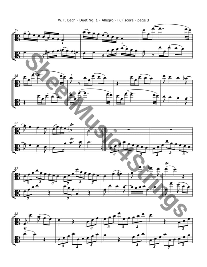 Bach W.F. - Duo No. 1 F. 54 (Two Violas) - Trios