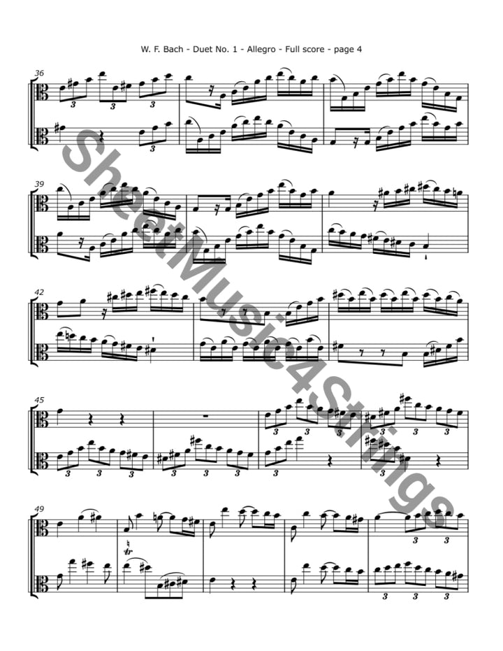 Bach W.F. - Duo No. 1 F. 54 (Two Violas) - Trios