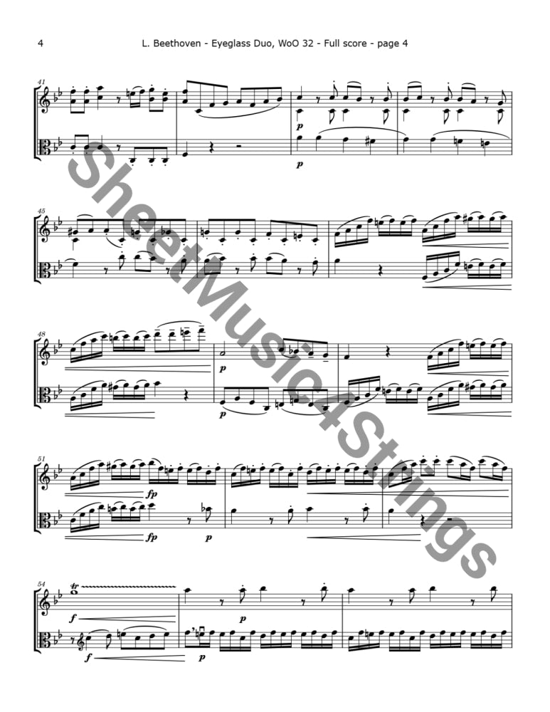 Beethoven L. - Eyeglass Duo 4 (Violin Viola) Duos