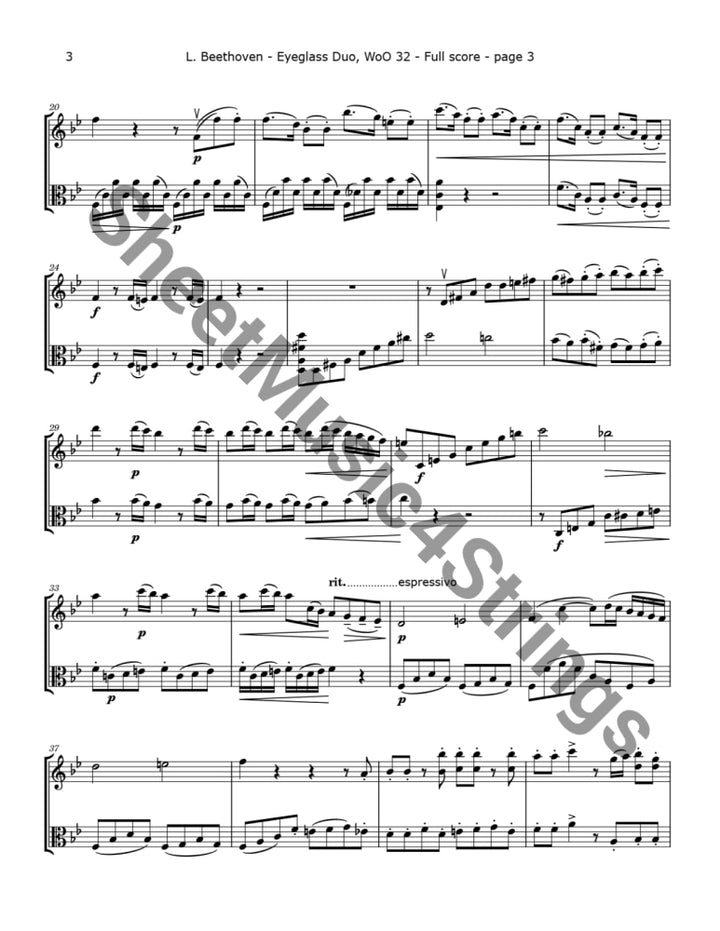 Beethoven L. - Eyeglass Duo 4 (Violin Viola) Duos
