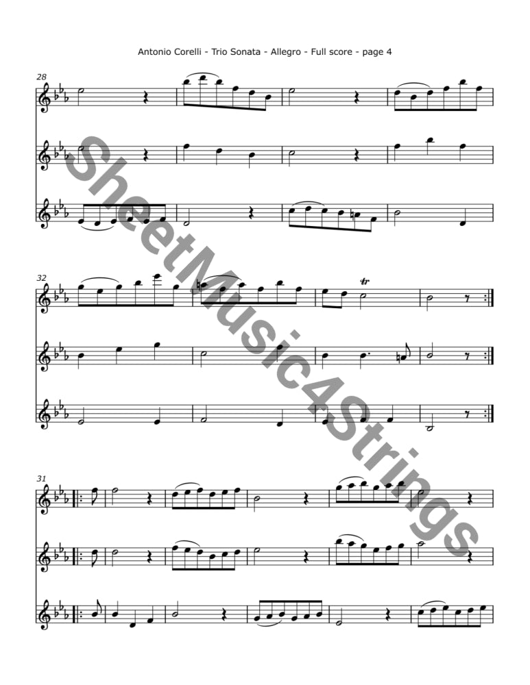 Corelli A. - Trio Sonata No. 1 Op. 4 (Three Violins) Trios