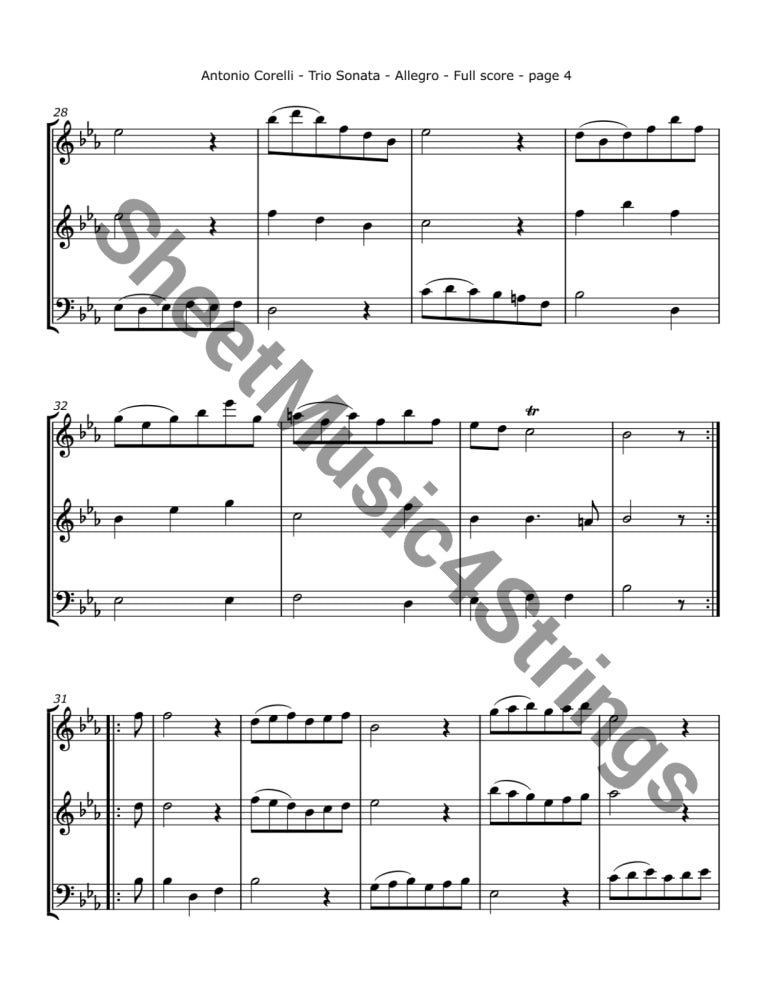 Corelli A. - Trio Sonata No. 1 Op. 4 (Two Violins and Cello) Trios
