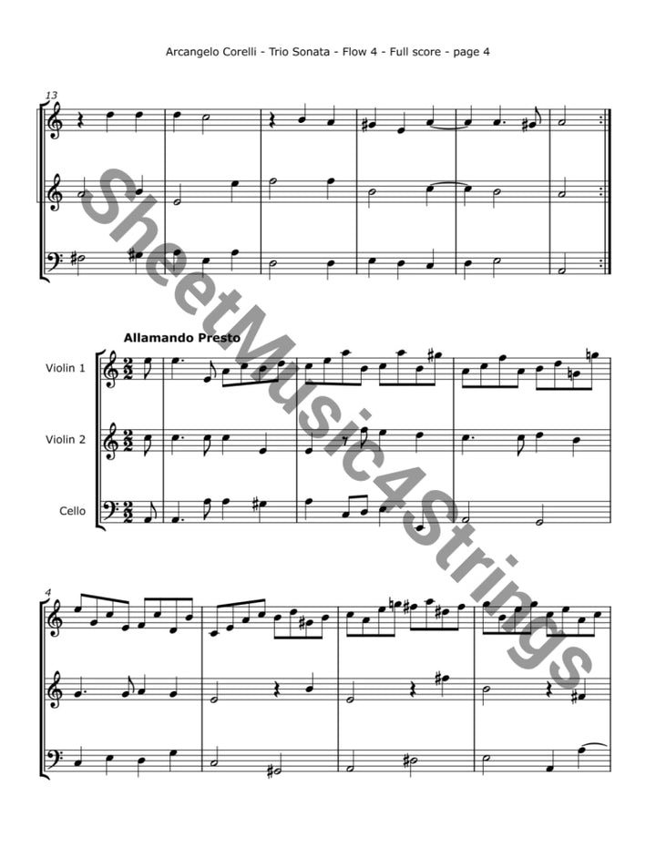 Corelli A. - Trio Sonata No. 12 Op. 4 (Two Violins and Cello - Trios
