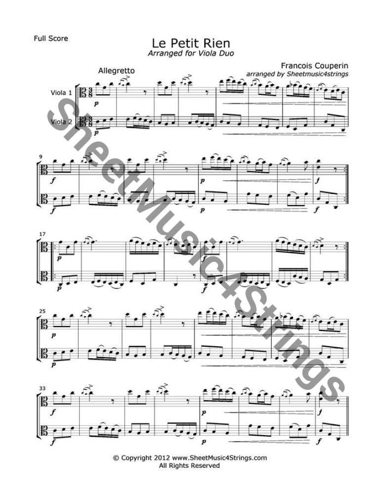 Couperin F. - Le Petit Rien (Viola Duo) Duos
