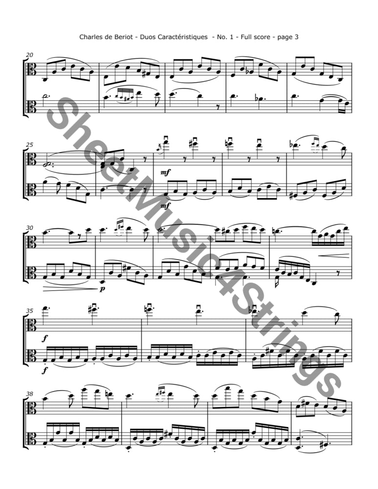 de Bériot C. - Duos Caractéristiques Op. 113 No. 1 for Two Violas Duos