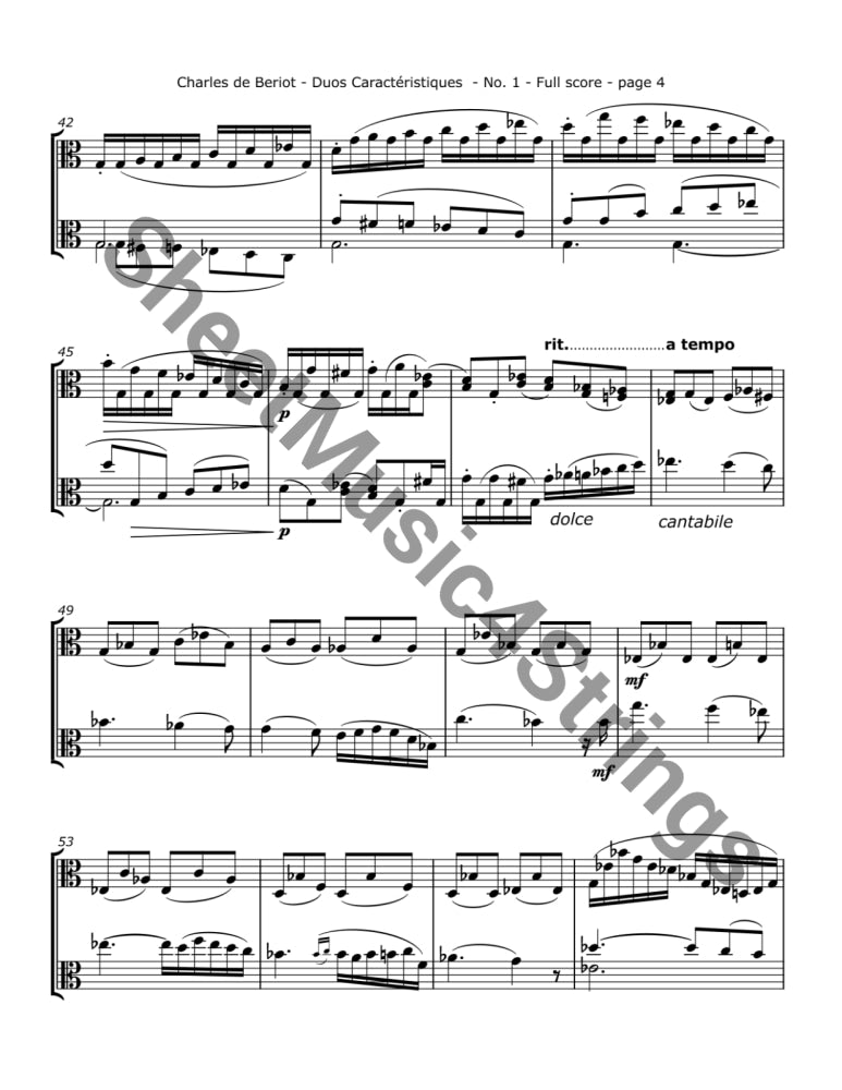 de Bériot C. - Duos Caractéristiques Op. 113 No. 1 for Two Violas Duos