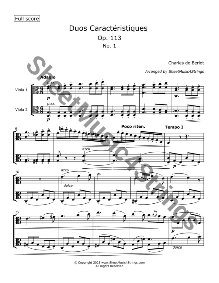 de Bériot C. - Duos Caractéristiques Op. 113 No. 1 for Two Violas Duos