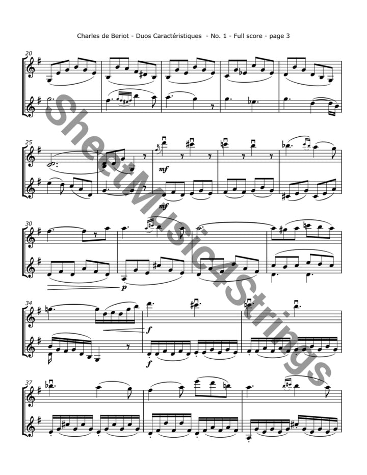 de Bériot C. - Duos caractéristiques Op. 113 No. 1 for Two Violins Duos