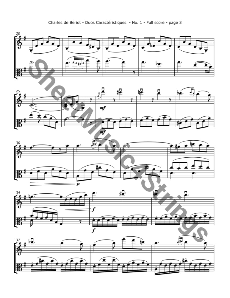 de Bériot C. - Duos Caractéristiques Op. 113 No. 1 for Violin and Viola Duos