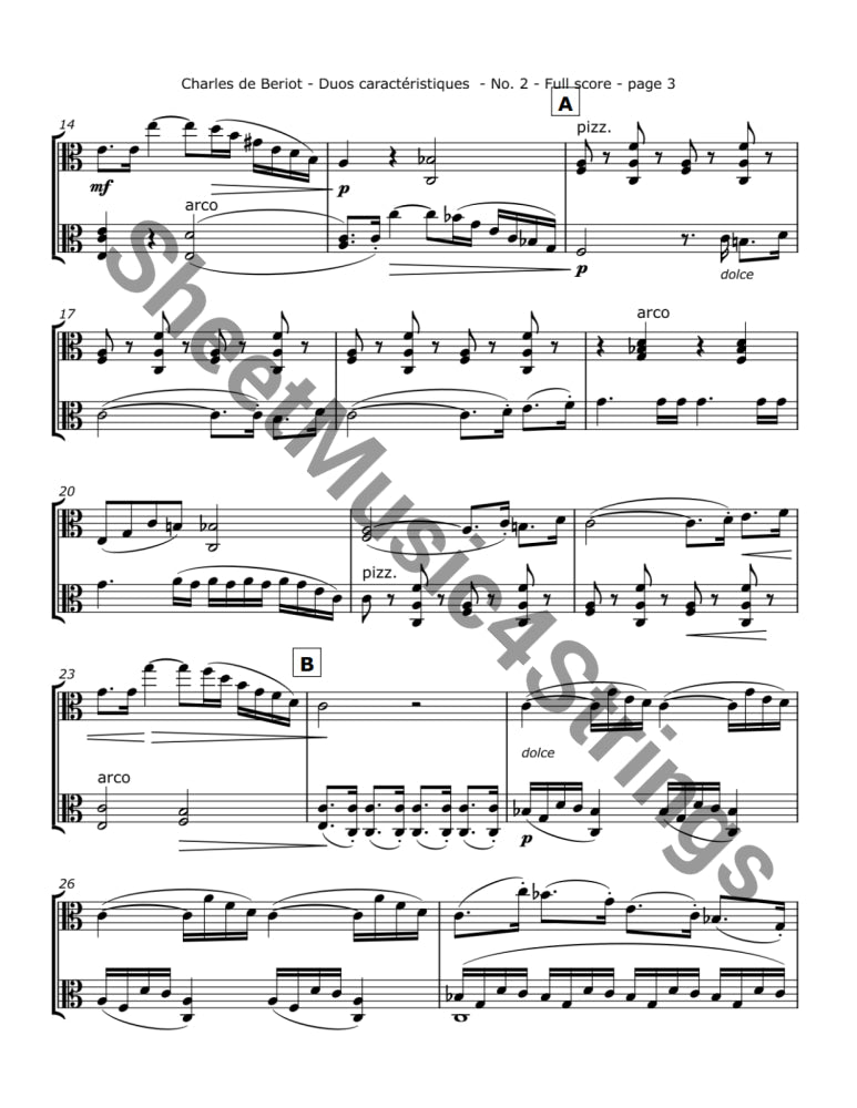 de Bériot C. - Duos Caractéristiques Op. 113 No. 2 for Two Violas Duos