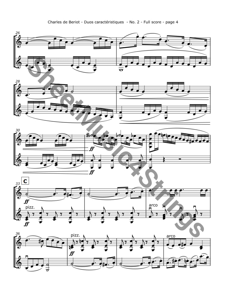 de Bériot C. - Duos Caractéristiques Op. 113 No. 2 for Two Violins Duos