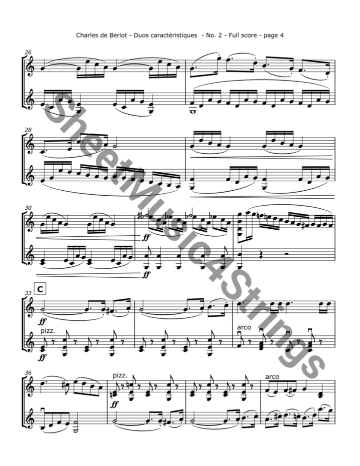 de Bériot C. - Duos Caractéristiques Op. 113 No. 2 for Two Violins Duos