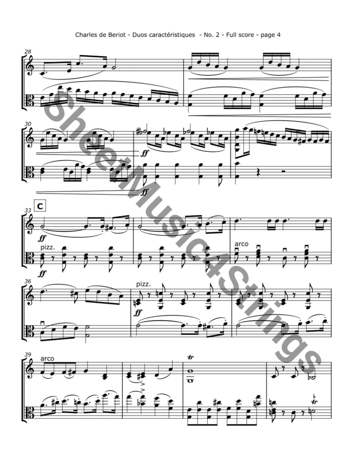 de Bériot C. - Duos Caractéristiques Op. 113 No. 2 for Violin and Viola Duos