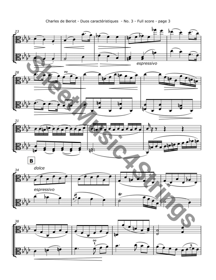 de Bériot C. - Duos Caractéristiques Op. 113 No. 3 for Two Violas Duos
