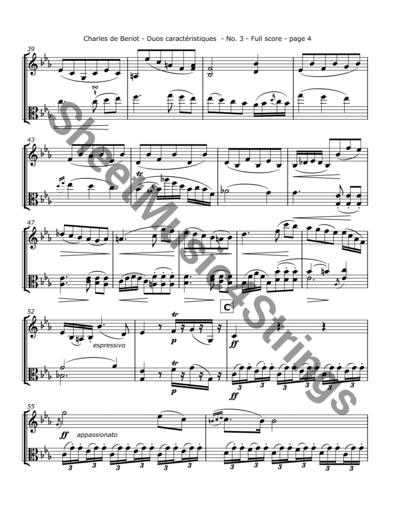 de Bériot C. - Duos Caractéristiques Op. 113 No. 3 for Violin and Viola Duos