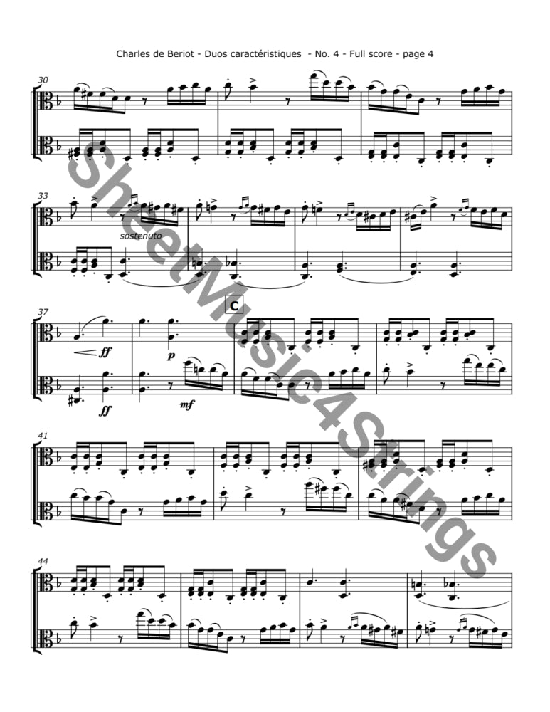 de Bériot C. - Duos Caractéristiques Op. 113 No. 4 for Two Violas Duos