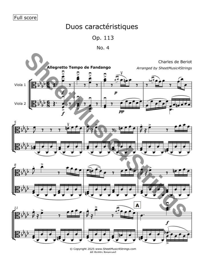 de Bériot C. - Duos Caractéristiques Op. 113 No. 4 for Two Violas Duos