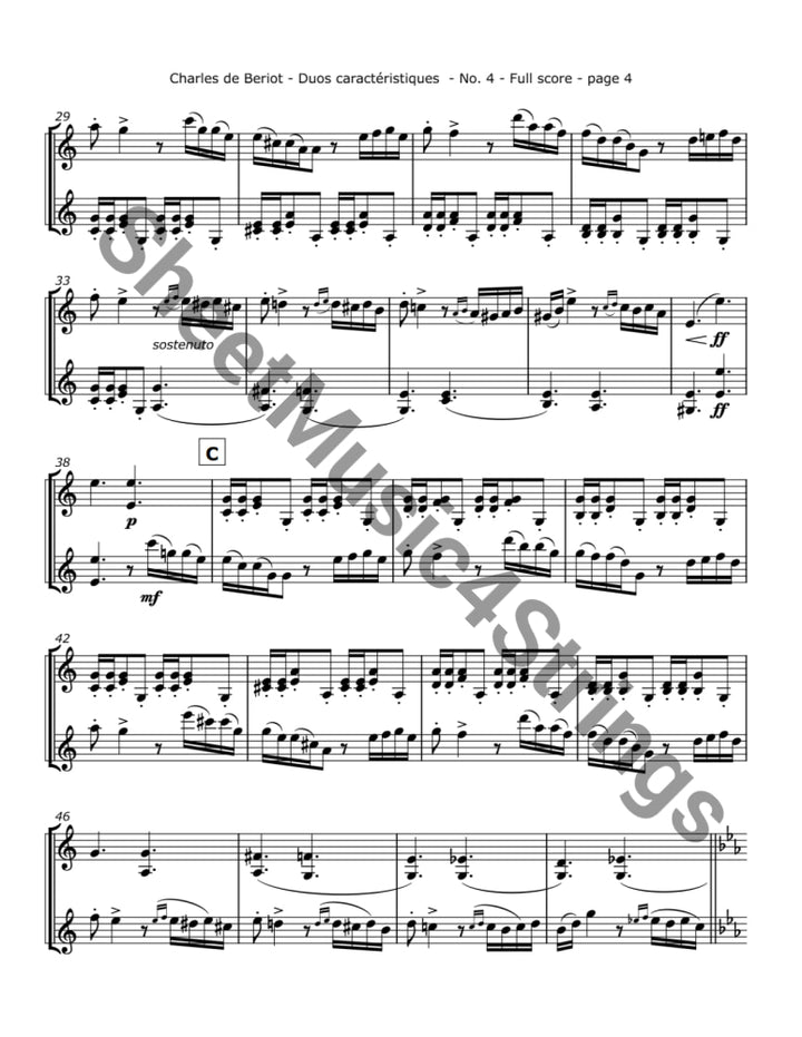 de Bériot C. - Duos Caractéristiques Op. 113 No. 4 for Two Violins Duos