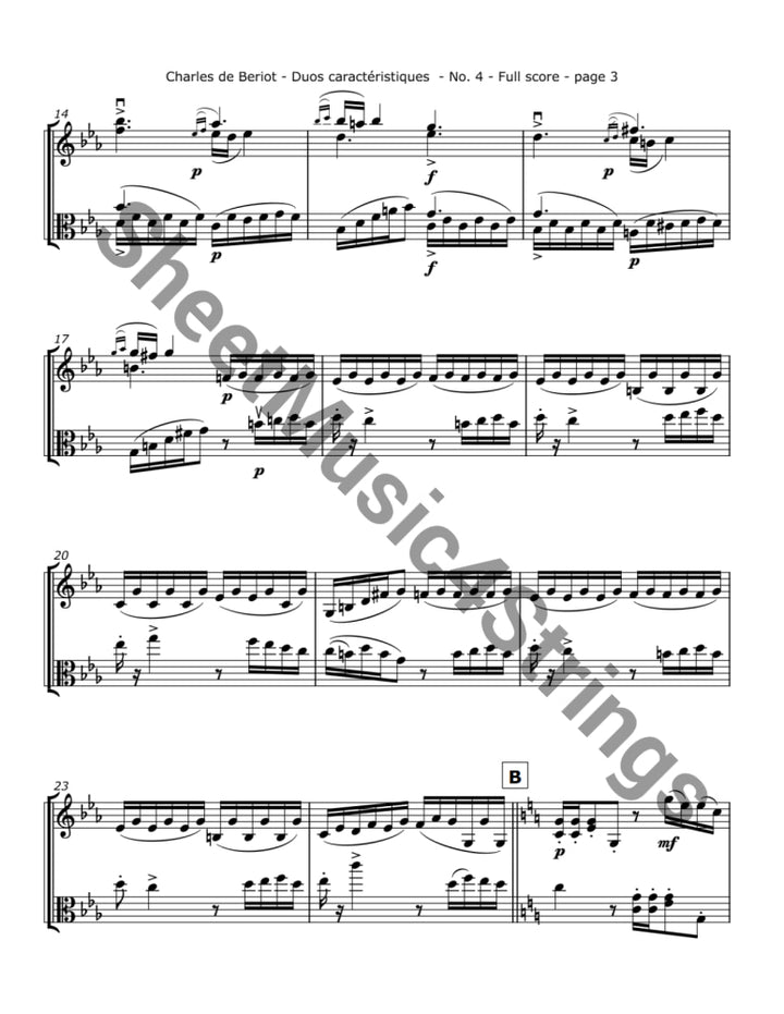 de Bériot C. - Duos Caractéristiques Op. 113 No.4 for Violin and Viola Duos