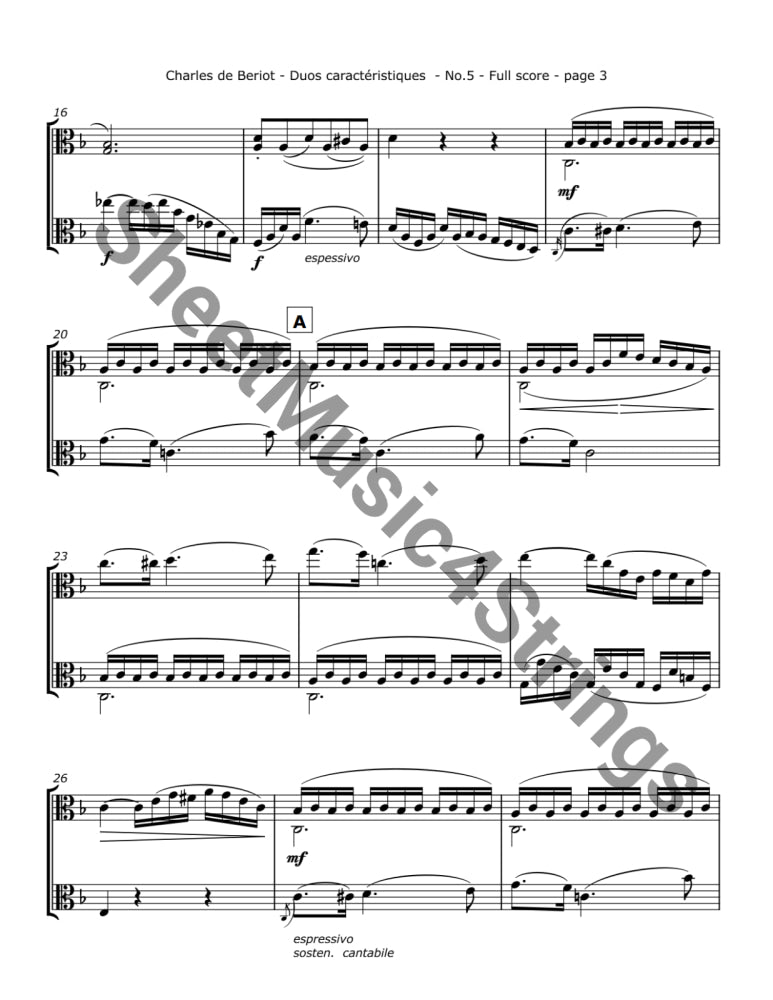 de Bériot C. - Duos Caractéristiques Op. 113 No. 5 for Two Violas Duos