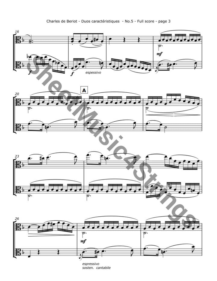 de Bériot C. - Duos Caractéristiques Op. 113 No. 5 for Two Violas Duos