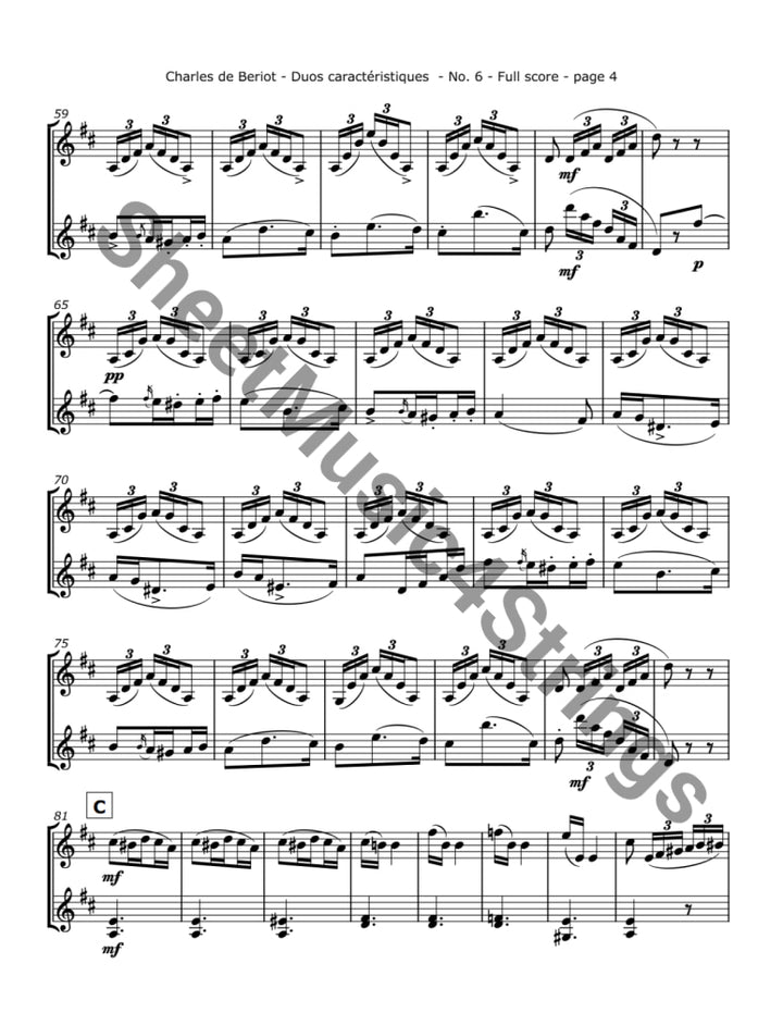 de Bériot C. - Duos Caractéristiques Op. 113 No.6 for Two Violins Duos