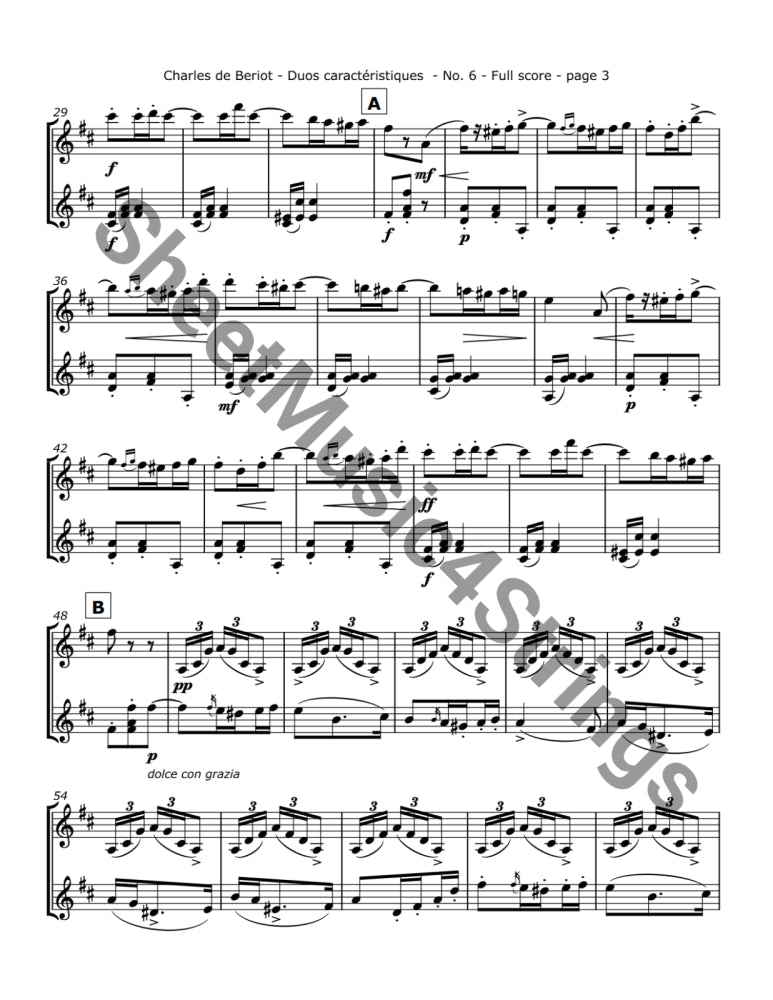 de Bériot C. - Duos Caractéristiques Op. 113 No.6 for Two Violins Duos