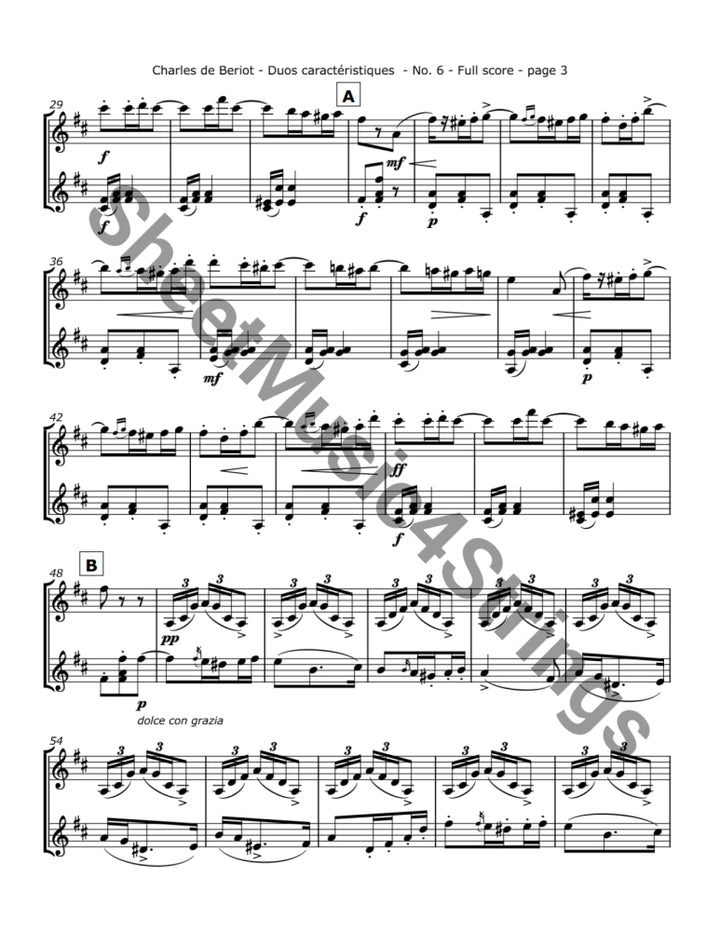 de Bériot C. - Duos Caractéristiques Op. 113 No.6 for Two Violins Duos