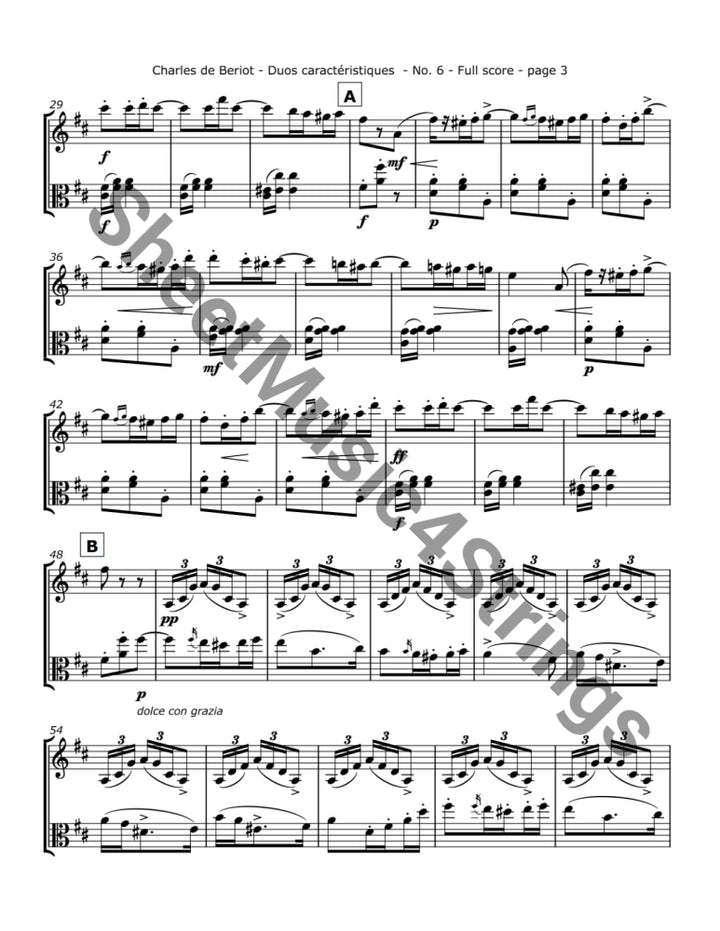 de Bériot C. - Duos Caractéristiques Op. 113 No. 6 For Violin and Viola Duos