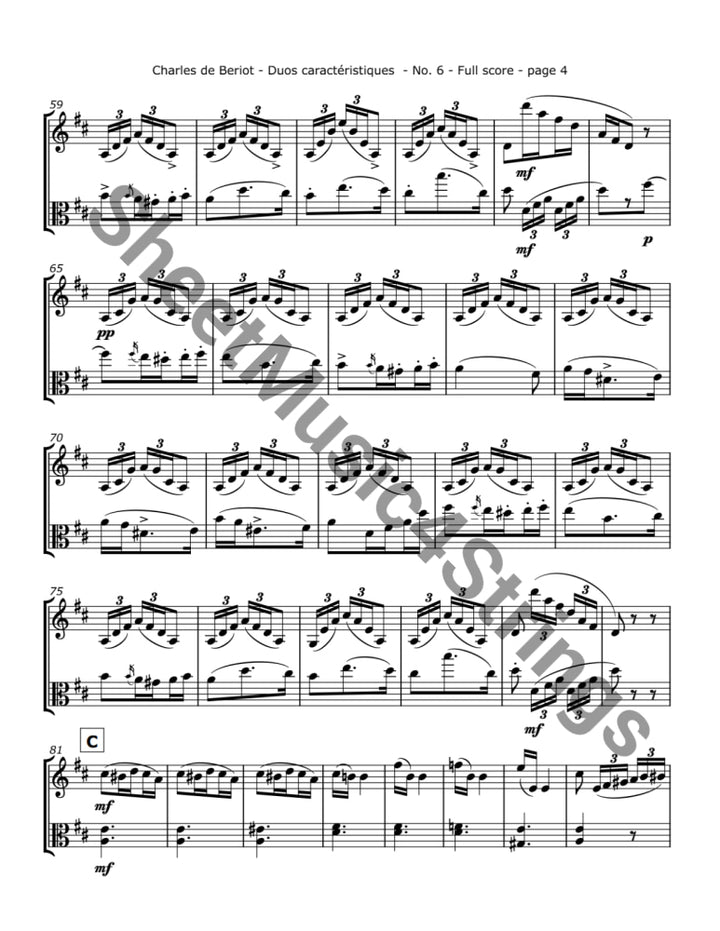 de Bériot C. - Duos Caractéristiques Op. 113 No. 6 For Violin and Viola Duos