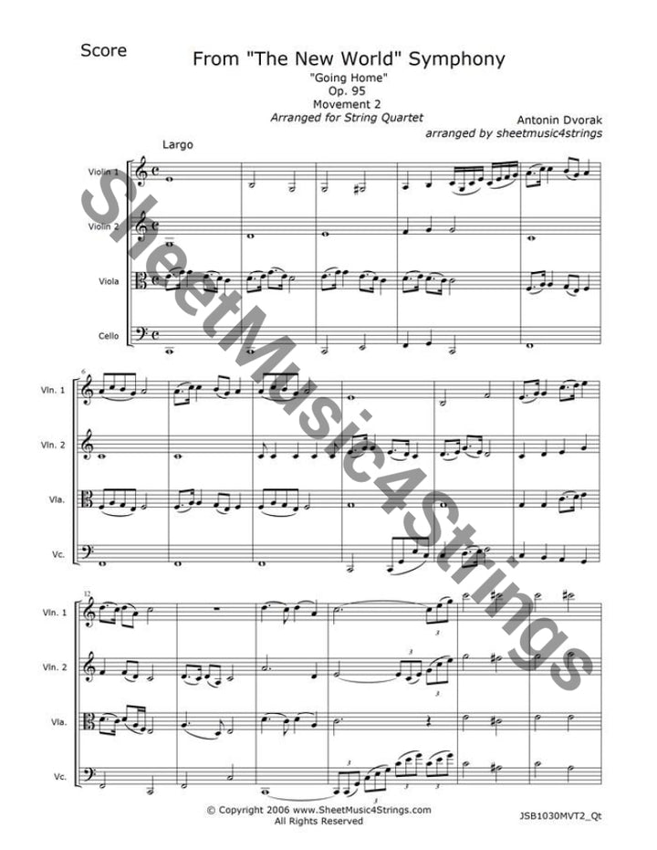 Dvorak Going Home (Quartet) Quartets