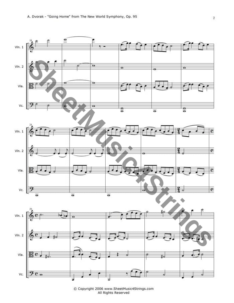 Dvorak Going Home (Quartet) Quartets