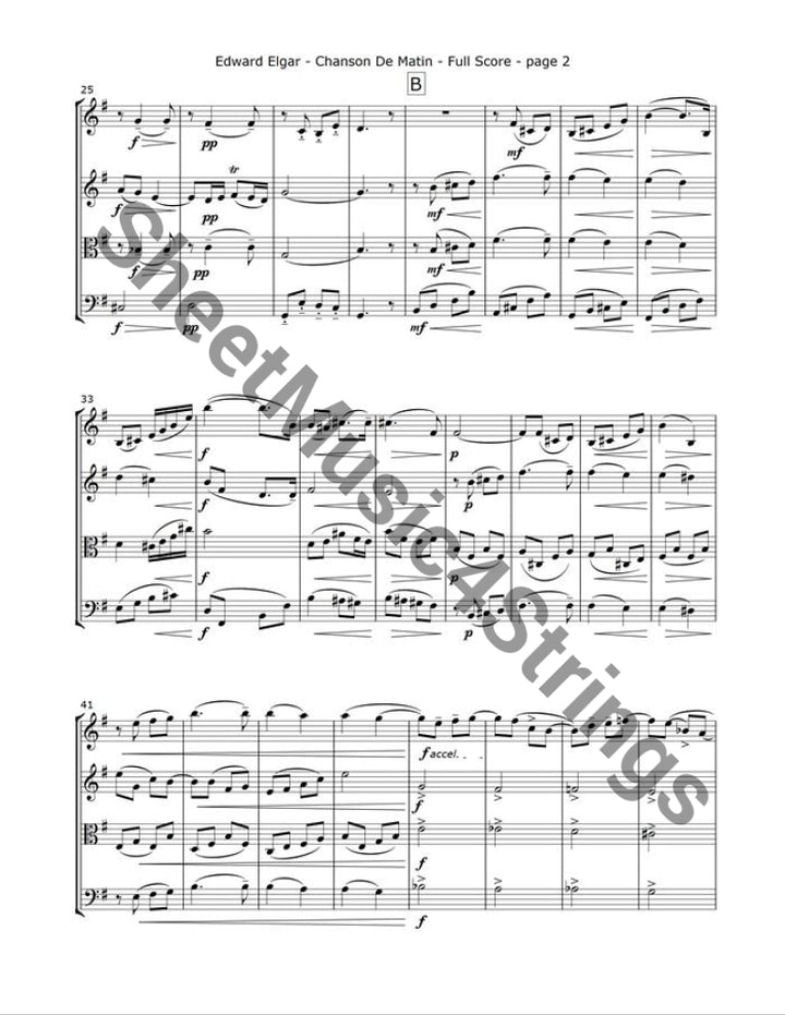 Elgar E. - Chanson De Matin (Quartet) - Quartets