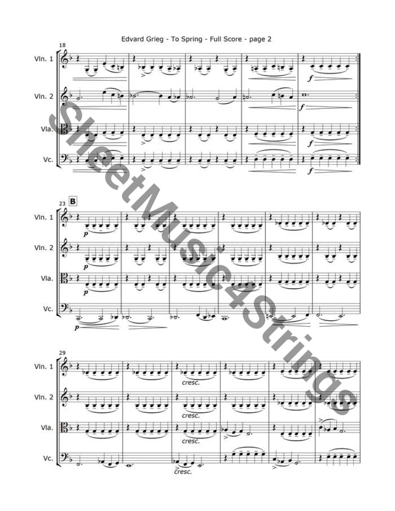 Grieg E. - To Spring (Quartet) - Quartets