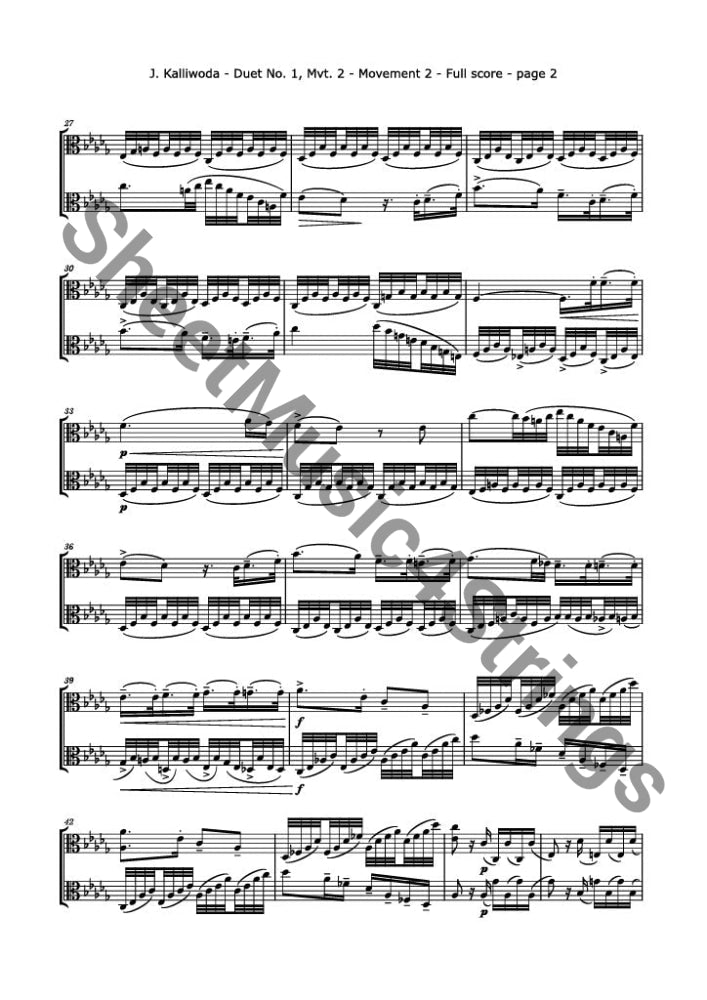 Kalliwoda J. - Duo No. 1 mvt. 2 Op. 70 (Viola Duo) Duos