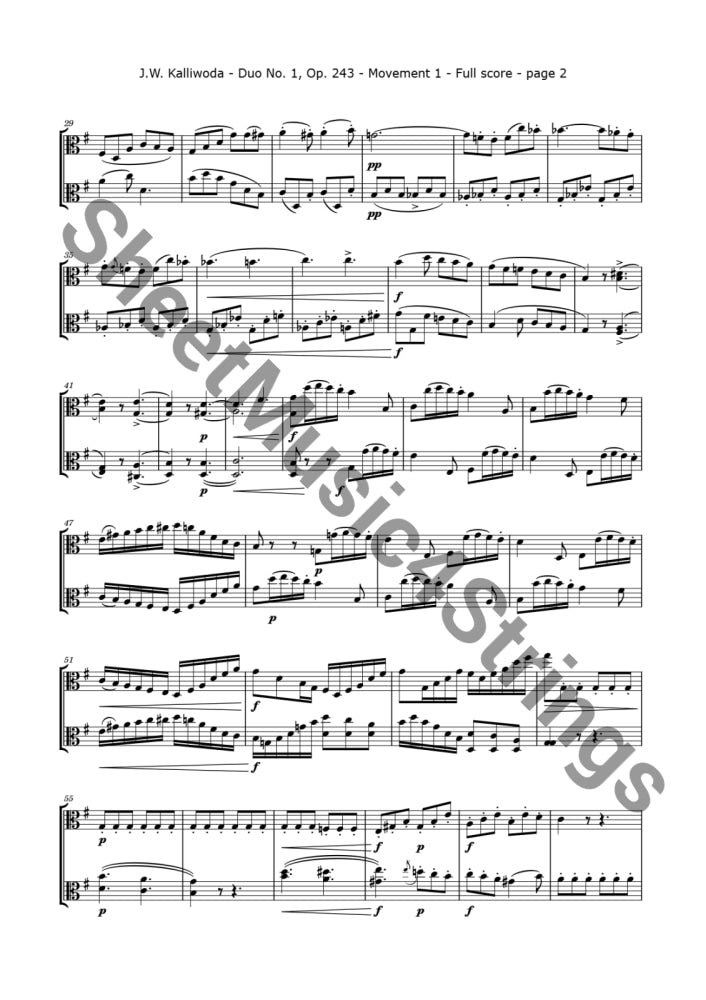 Kalliwoda J. - Duo No. 1 Op. 243 (All Mvts.) For Two Violas Sheet Music