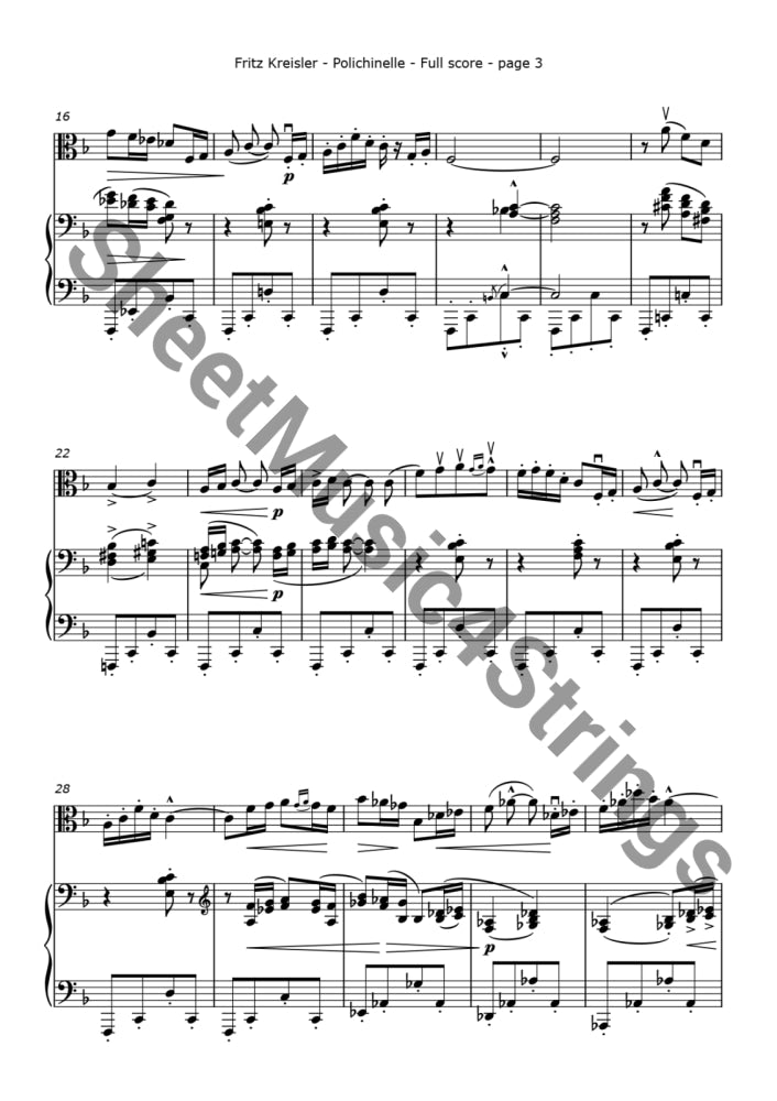 Copy Of Kreisler F. - Polichinelle (Arranged For Viola And Piano) Piano