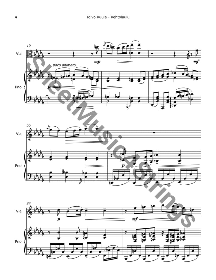 Kuula T. - Kehtolaulu (Arranged for Viola and Piano) Viola and Piano