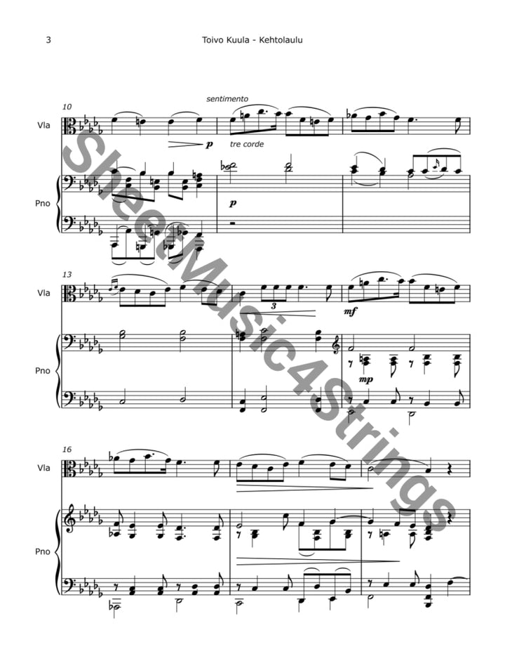 Kuula T. - Kehtolaulu (Arranged for Viola and Piano) Viola and Piano