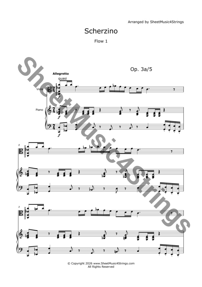 Kuula T. - Scherzino (Arranged for Viola and Piano) Viola and Piano