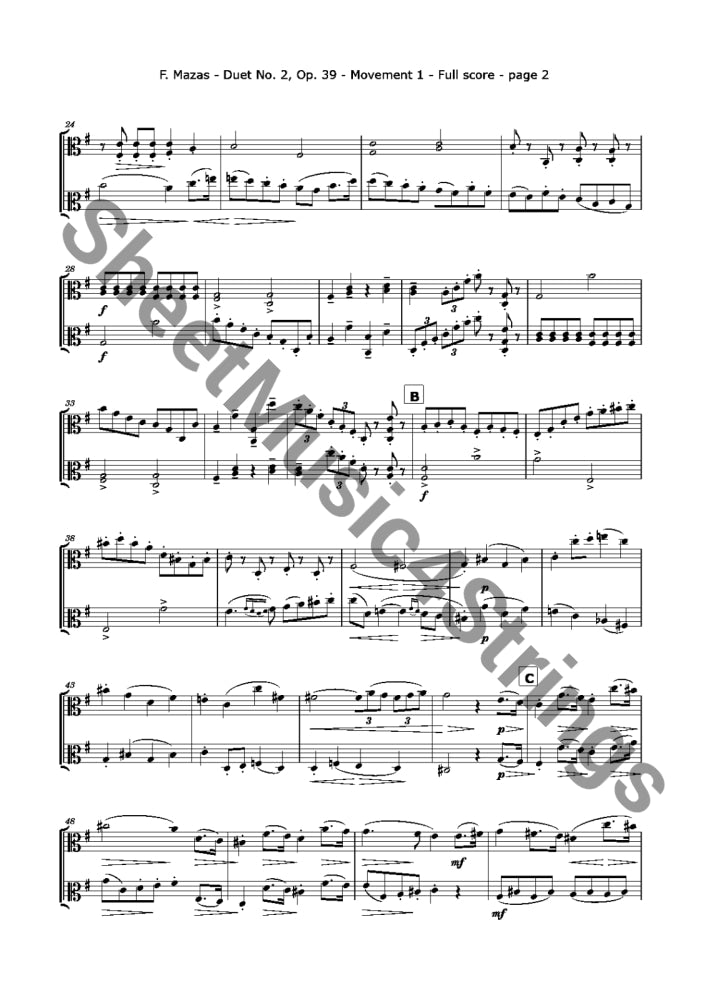 Mazas F. - Duet No. 2 Op. 39 (Viola Duo)