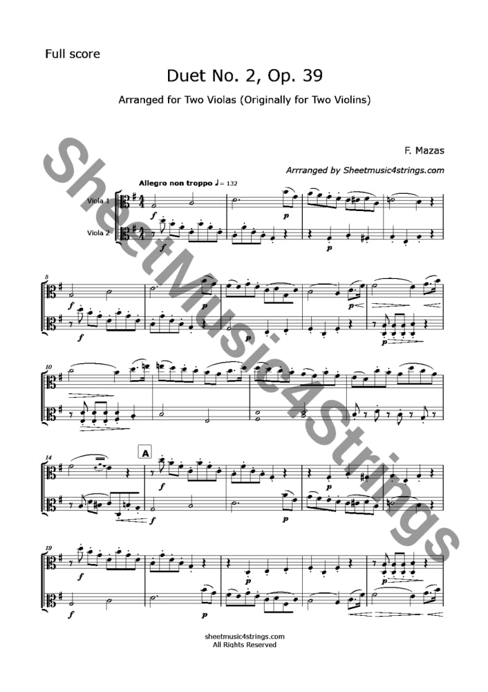 Mazas F. - Duet No. 2 Op. 39 (Viola Duo)